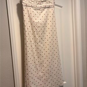 Abercrombie & Fitch Cream Maxi Skirt with Rust Polka Dots
